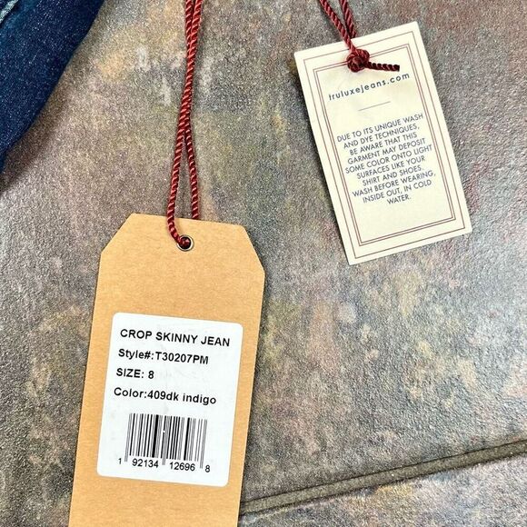New Tru Luxe Crop Skinny Denim Jean 8 - Picture 2 of 10